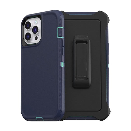 ESTUCHE TIPO DEFENDER IPHONE 13 PRO MAX/12 PRO MAX AZUL CON CLIP