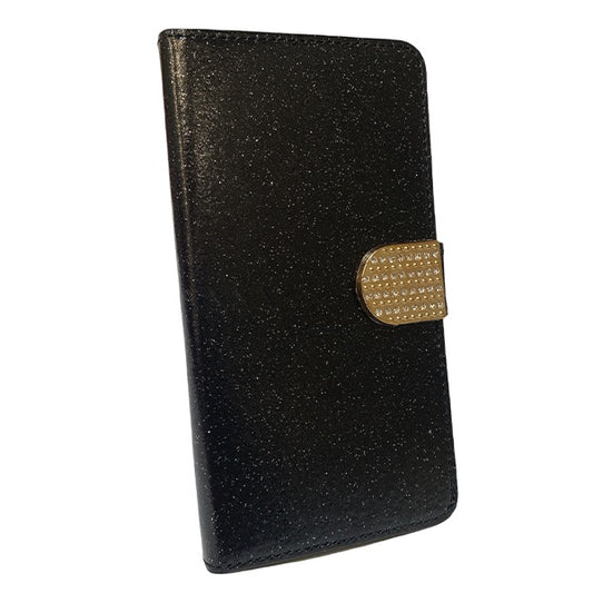 FUNDA FLIP BRILLOS UNIVERSAL 5.3 A 5.7 IN NEGRA