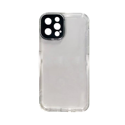 CARATULA TPU CAMCOLOR IPHONE 12 PRO MAX TRANSPARENTE NEGRA