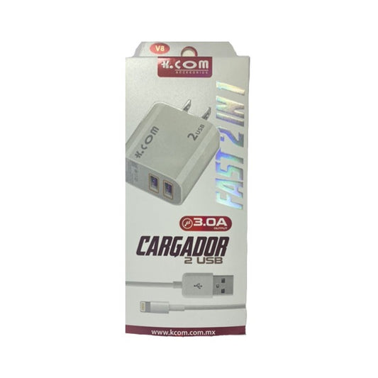 CARGADOR DE PARED LIGHTNING 3.0A C/2 PUERTOS