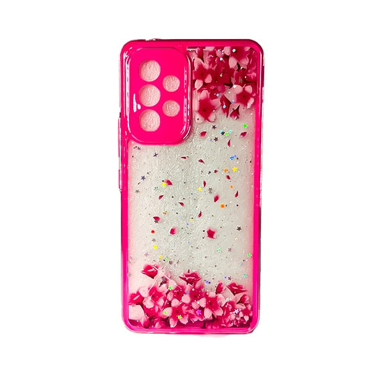 CARATULA BRILLOS FLORES SAMSUNG A53 ROSA