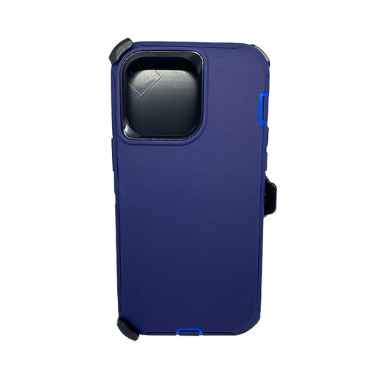ESTUCHE TIPO DEFENDER IPHONE 14 PRO MAX AZUL CON CLIP