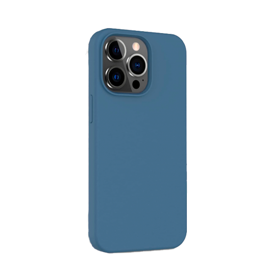 CARATULA SILICON TIPO ORIGINAL S/LOGO IPHONE 14 PRO MAX AZUL MARINO