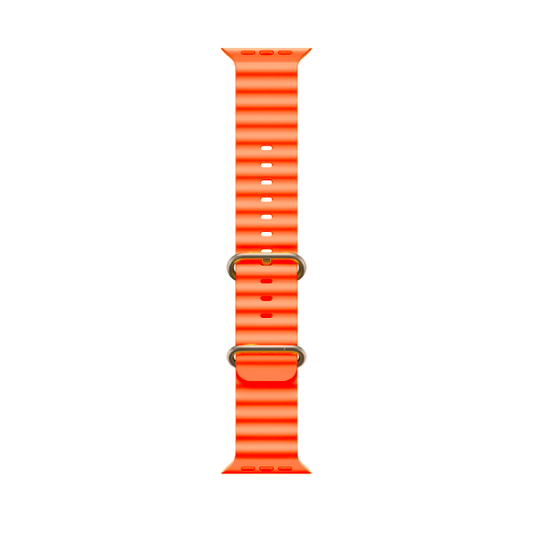 CORREA SILICON TIPO OCEAN APPLE WATCH ULTRA 45-49mm NARANJA