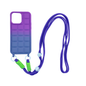 CARATULA SILICON CON CORDON IPHONE 15 PRO MAX MORADO/GRIS