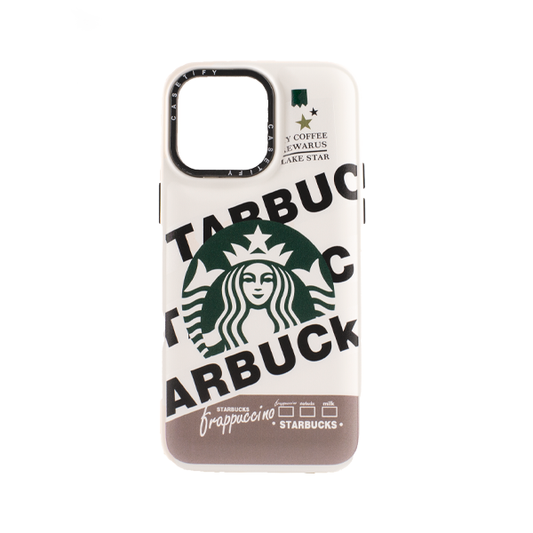 CARATULA MARCAS 3D IPHONE 14 PRO MAX STARBUCKS BLANCA