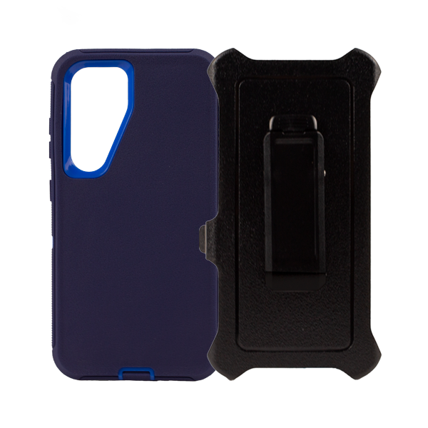 ESTUCHE TIPO DEFENDER SAMSUNG S25/S24 NAVY CON CLIP
