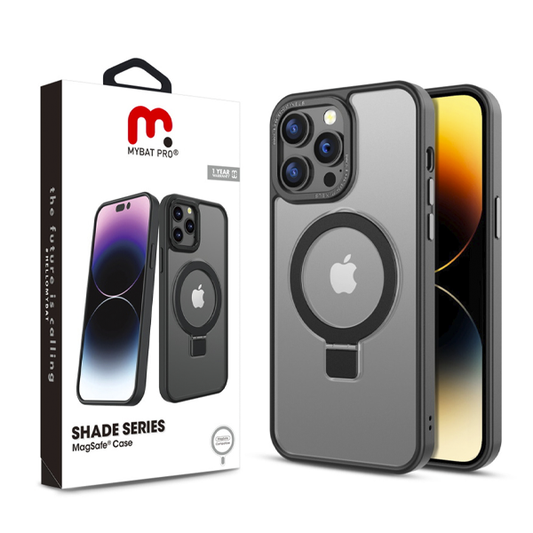 CARATULA SHADE MAGSAFE RING STAND IPHONE 14 PRO NEGRA MYBAT PRO