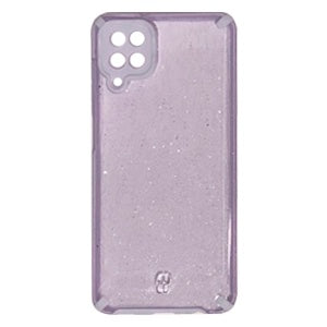 CARATULA BRILLOS SAMSUNG A12 4G TRANSPARENTE/MORADA