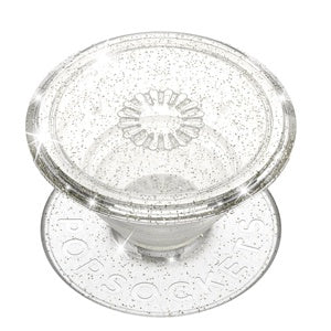 POPSOCKETS ORIGINAL 2G CLEAR GLITTER SILVER (6697247834320)