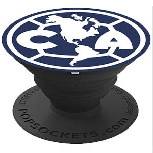 SUJETADOR POPSOCKETS LIGA MX AMERICA BASE NEGRA/ESCUDO AZUL (6697219948752)