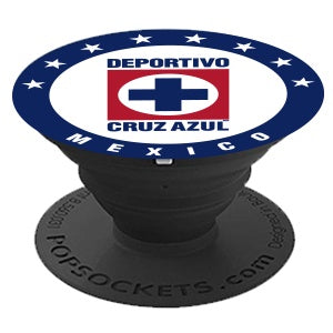 SUJETADOR POPSOCKETS LIGA MX CRUZ AZUL BASE NEGRA/ESCUDO (6697003843792)